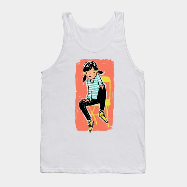 Chill girl in yellow chair Tank Top by Shelley Johannes Art